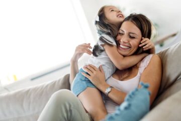 family with happy child