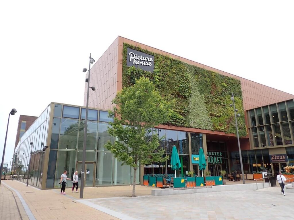 Chester Market and Picturehouse building beside Exchange Square, photographed in June 2025