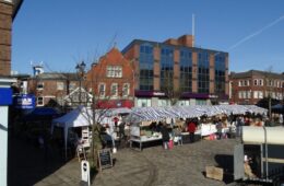 Stalls on Market Place at Macclesfield’s Treacle Market